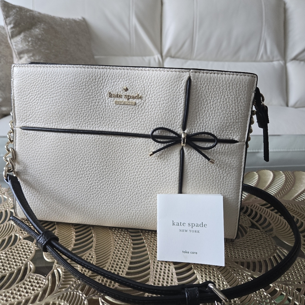 Kate Spade Cream and Black Crossbody Bag